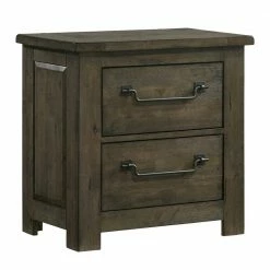 Outlet 🛒 Memphis 28 in. H x 29 in. W x 18 in. D 2-Drawer Nightstand With USB in Grey by Picket House Furnishings ❤️
