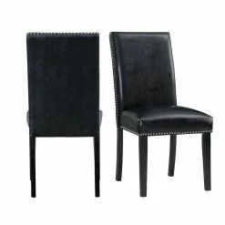 Best reviews of 🧨 Pia Faux Leather Side Chair Set in Black by Picket House Furnishings 🛒