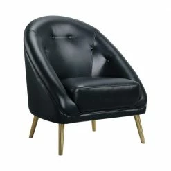 Best Pirce ✨ Taya Arm Chair with Gold Legs In Black by Picket House Furnishings 🤩