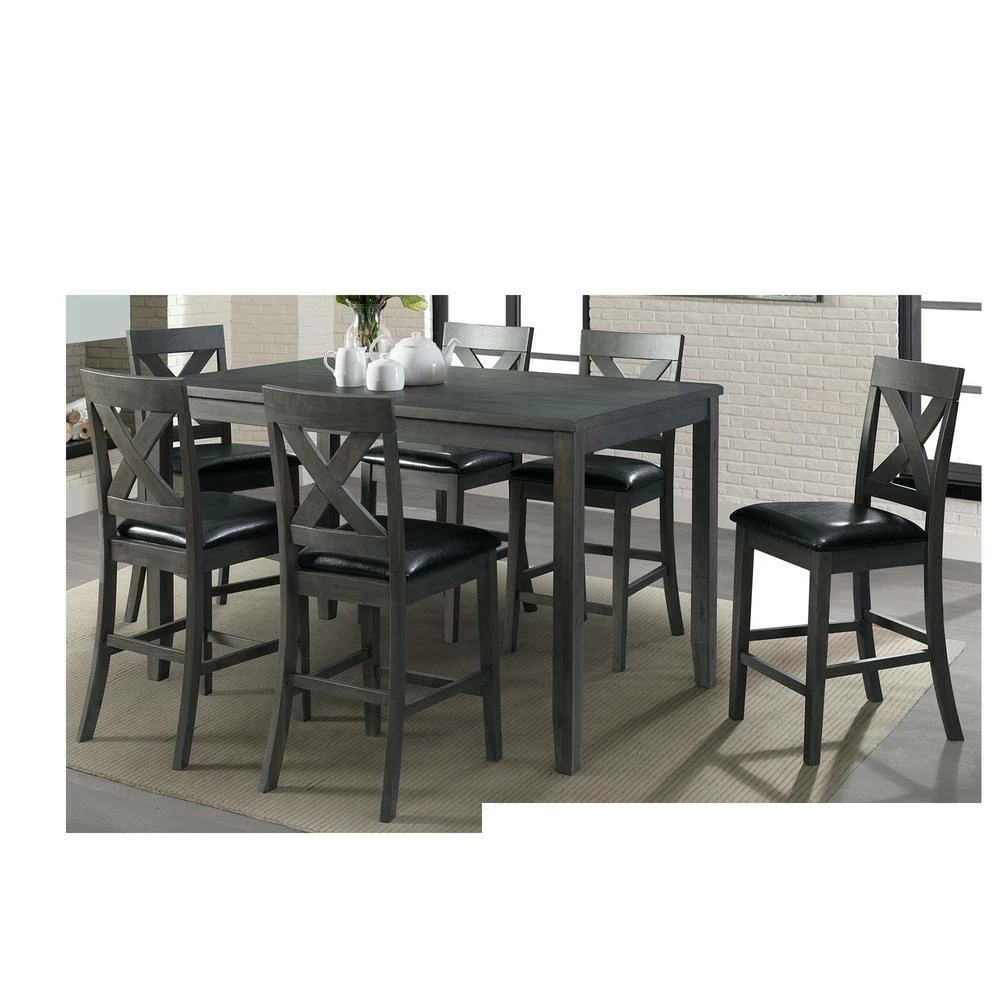 Cheapest โจ Alexa 24 in. High Back Wood Counter Height Side Chair Set in Gray (Set of 2) by Picket House Furnishings โ๏ธ - Image 9