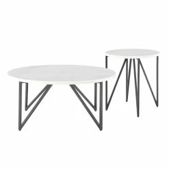 Flash Sale 🎉 Kinsler 2-Piece Occasional Table Set in Black Marble by Picket House Furnishings 🛒