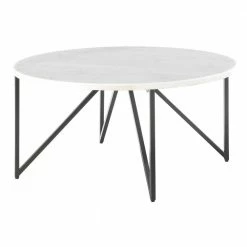 Buy 🔥 Kinsler Round Coffee Table in Black Marble by Picket House Furnishings ⭐