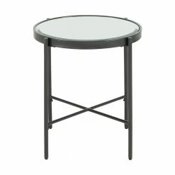 Best Pirce 🎉 Carlo 21 in. Black Round Glass End Table by Picket House Furnishings 🎁