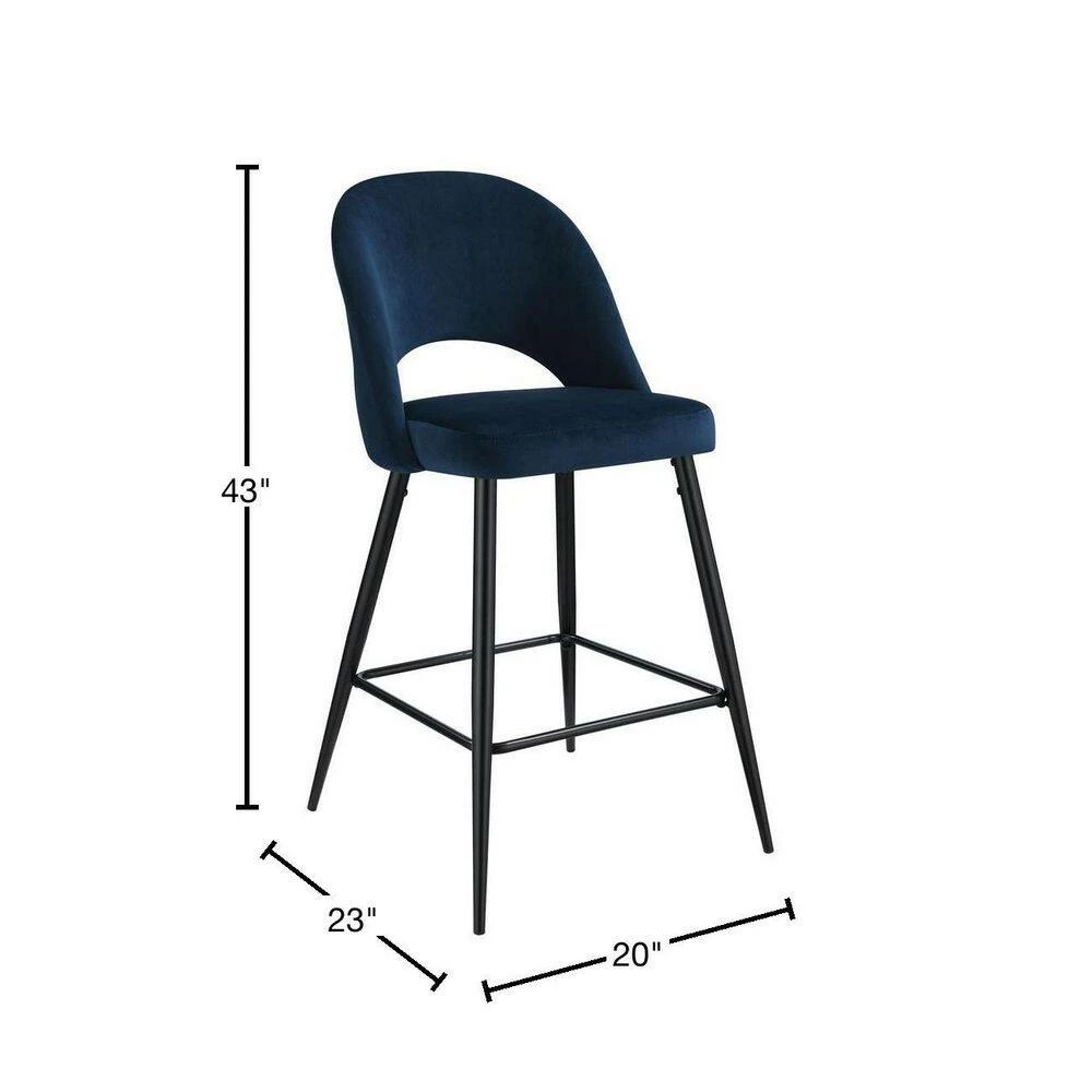 Buy 💯 Loran 28.5 in. Navy High Back Metal Bar Stool (Set of 2) by Picket House Furnishings 😉 - Image 3