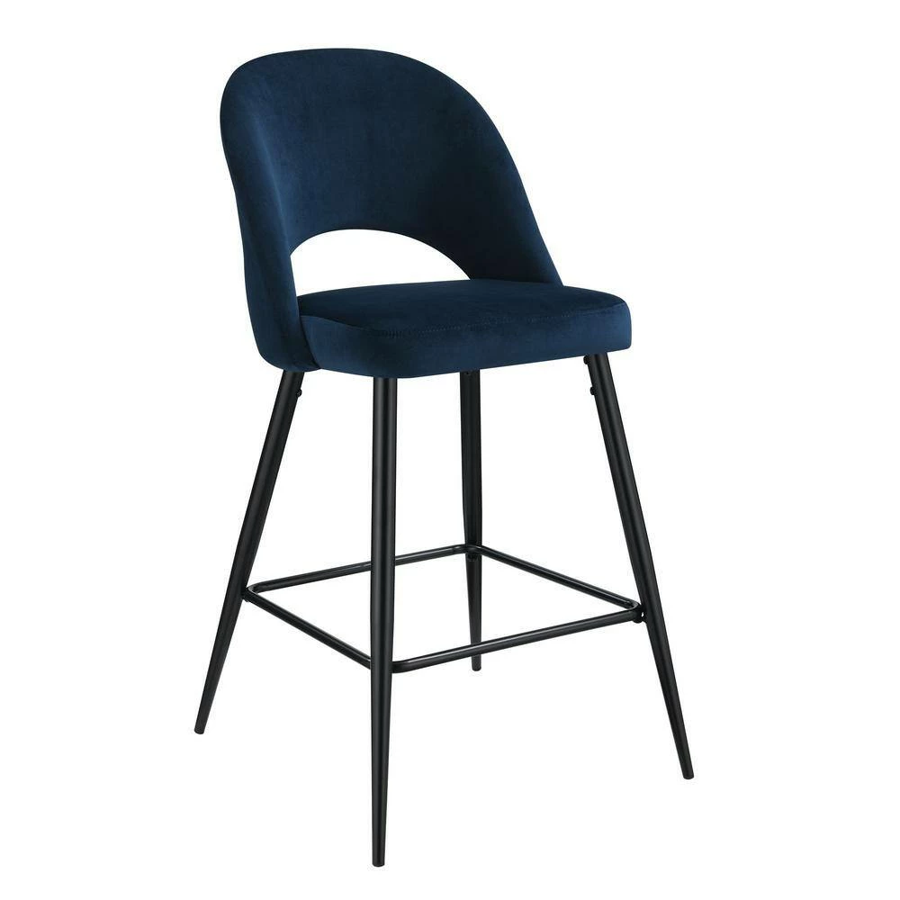 Buy 💯 Loran 28.5 in. Navy High Back Metal Bar Stool (Set of 2) by Picket House Furnishings 😉 - Image 2
