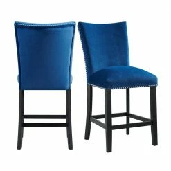 Best deal 🥰 Celine Blue Velvet Counter Height Chair Set by Picket House Furnishings 👏