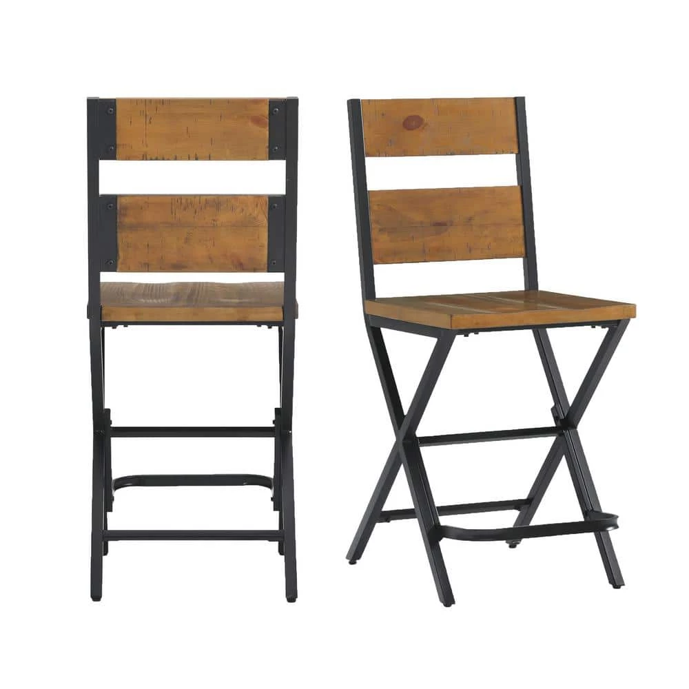 Brand new โค๏ธ Colt 24 in. High Back Counter Side Chair in Brown (Set of 2) by Picket House Furnishings ๐