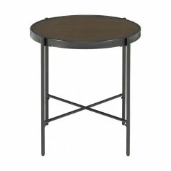 Outlet 🔔 Carlo Round End Table with Wooden Top by Picket House Furnishings 🤩