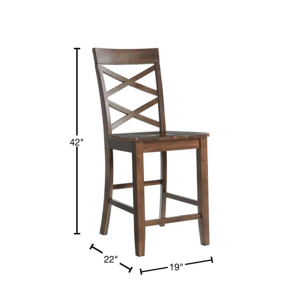 Hot Sale 🤩 Regan 24 in. High Back Counter Side Chair Set in Cherry (Set of 2) by Picket House Furnishings 🔔 - Image 3