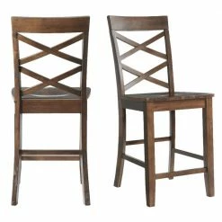 Hot Sale 🤩 Regan 24 in. High Back Counter Side Chair Set in Cherry (Set of 2) by Picket House Furnishings 🔔