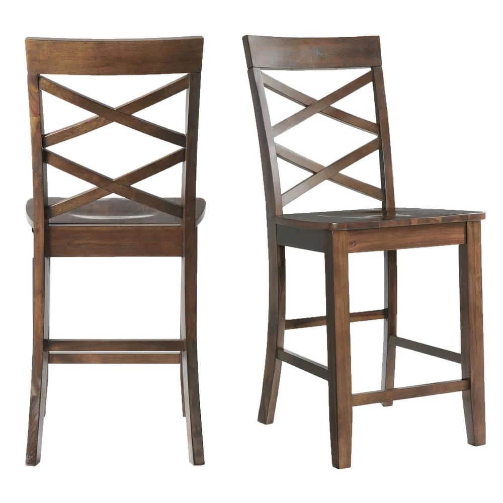 Hot Sale 🤩 Regan 24 in. High Back Counter Side Chair Set in Cherry (Set of 2) by Picket House Furnishings 🔔
