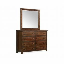 Promo 😉 Danner 8-Drawer Chestnut 👗 Dresser with Mirror by Picket House Furnishings 👏