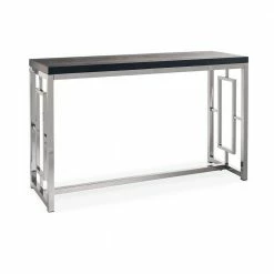 Budget ✔️ Harper 48 in. Chrome/Black Rectangle Wood Console Table by Picket House Furnishings 💯