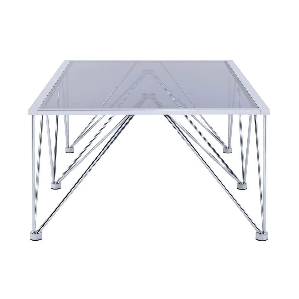 Best Pirce 😉 Macie 2-Piece 53 in. Chrome Large Rectangle Glass Coffee Table Set by Picket House Furnishings 🥰 - Image 3
