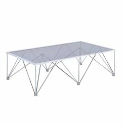 Best Pirce ๐ Macie 2-Piece 53 in. Chrome Large Rectangle Glass Coffee Table Set by Picket House Furnishings ๐ฅฐ