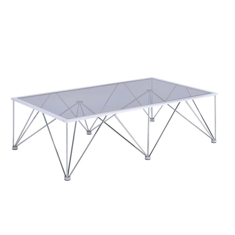 Best Pirce 😉 Macie 2-Piece 53 in. Chrome Large Rectangle Glass Coffee Table Set by Picket House Furnishings 🥰