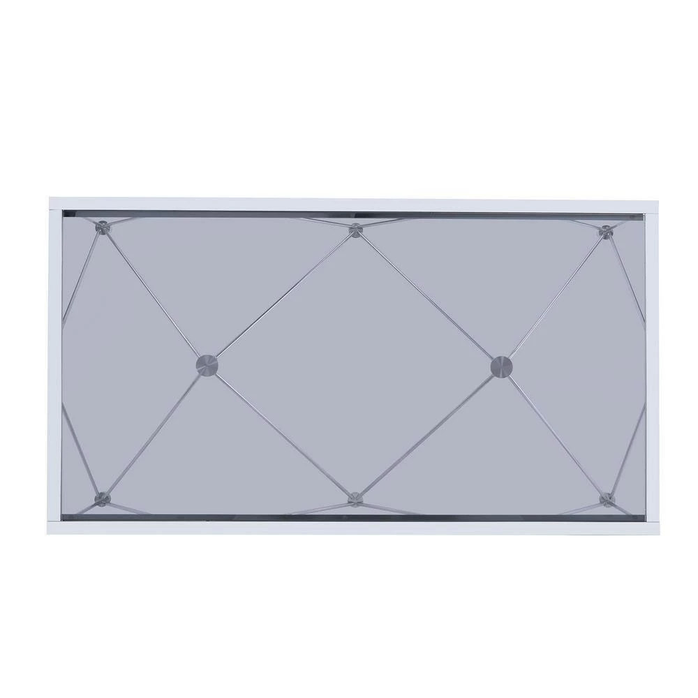 Best Pirce 😉 Macie 2-Piece 53 in. Chrome Large Rectangle Glass Coffee Table Set by Picket House Furnishings 🥰 - Image 4