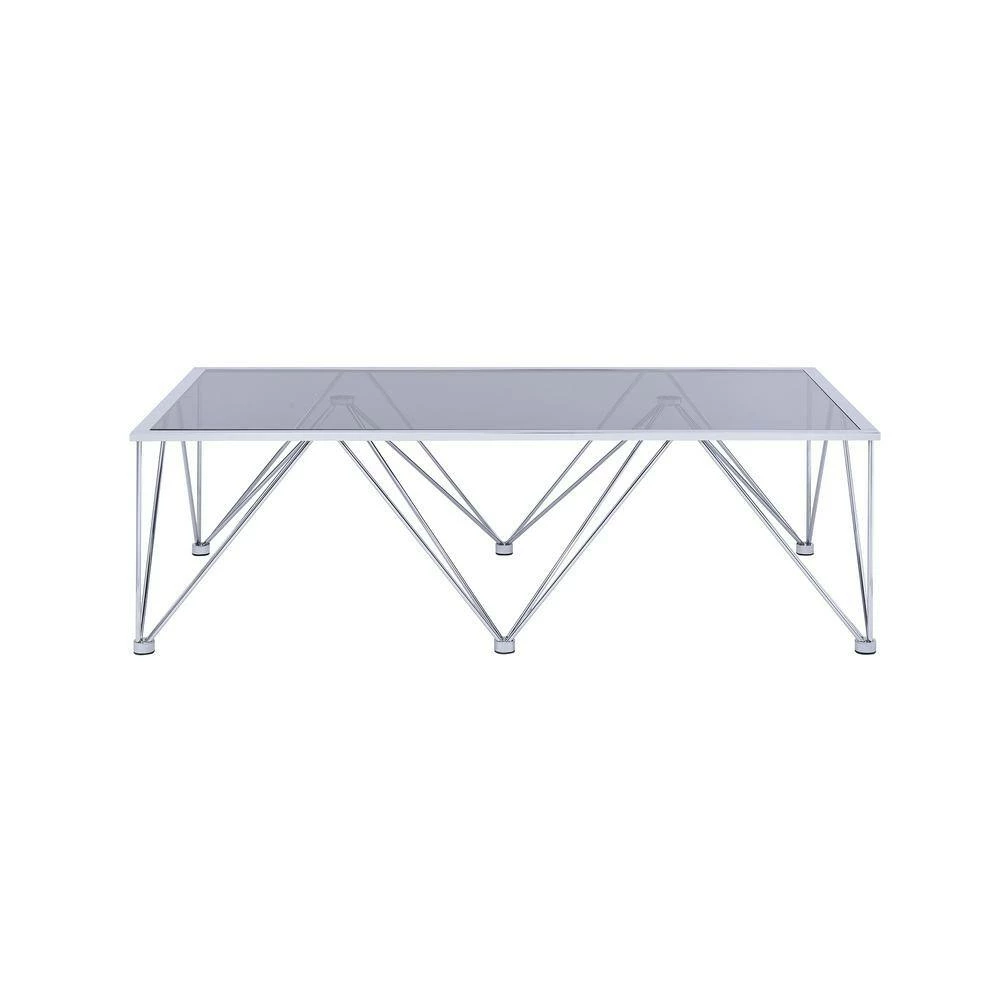 Best Pirce 😉 Macie 2-Piece 53 in. Chrome Large Rectangle Glass Coffee Table Set by Picket House Furnishings 🥰 - Image 5
