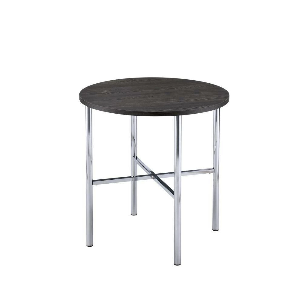New 🤩 Enzo Wood 3-Piece Round Occasional Table Set in Chrome by Picket House Furnishings ✨ - Image 2
