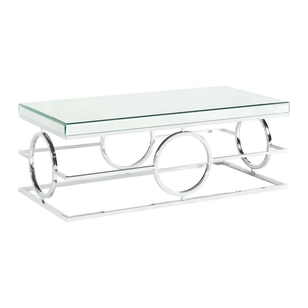Coupon 🎉 Katie Rectangle Mirrored 47 in. Coffee Table by Picket House Furnishings 👏 - Image 2