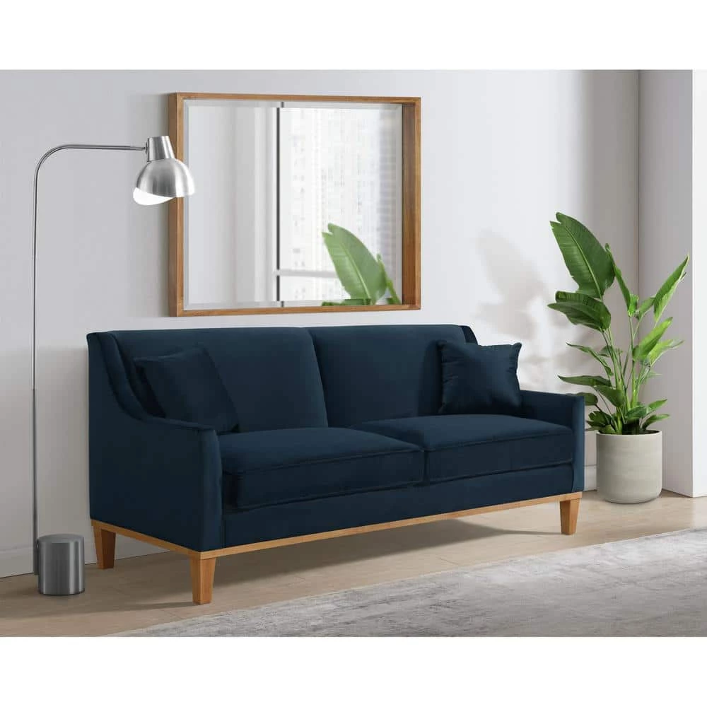 Cheapest 💯 Moxie 81 in. Velvet Eclipse 3-Seater Sofa with Distressed Frame by Picket House Furnishings 🌟 - Image 8