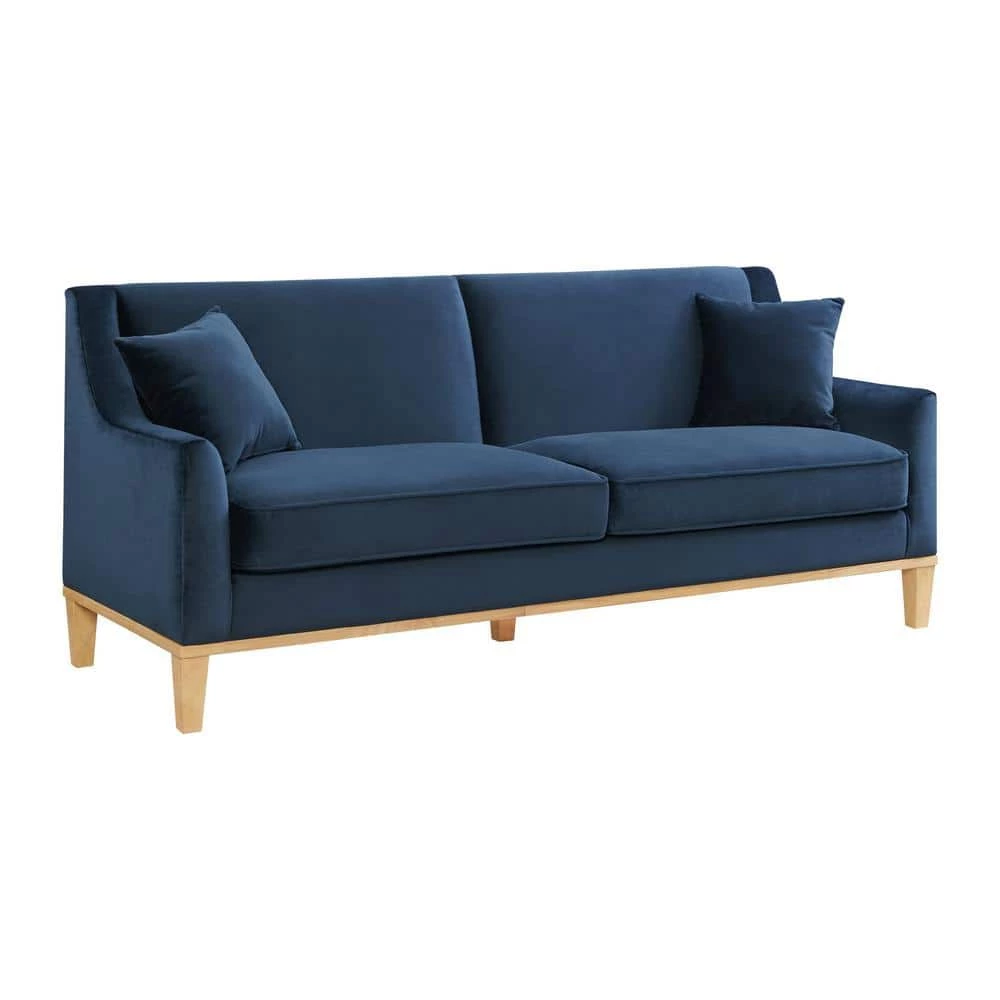 Cheapest 💯 Moxie 81 in. Velvet Eclipse 3-Seater Sofa with Distressed Frame by Picket House Furnishings 🌟
