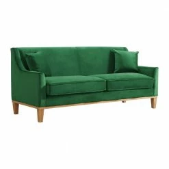 Best reviews of ๐ Moxie 81 in. Velvet Kelly Green 3-Seater Sofa With Distressed Frame by Picket House Furnishings ๐