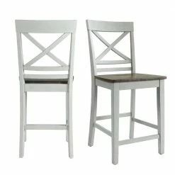 Wholesale 🥰 Bedford 24 in. High Back Counter Height Side Chair Set in Natural (Set of 2) by Picket House Furnishings 😀