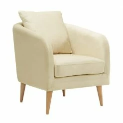 Wholesale 🔥 Zoe Accent Arm Chair with Wooden Legs in Cream by Picket House Furnishings ✨