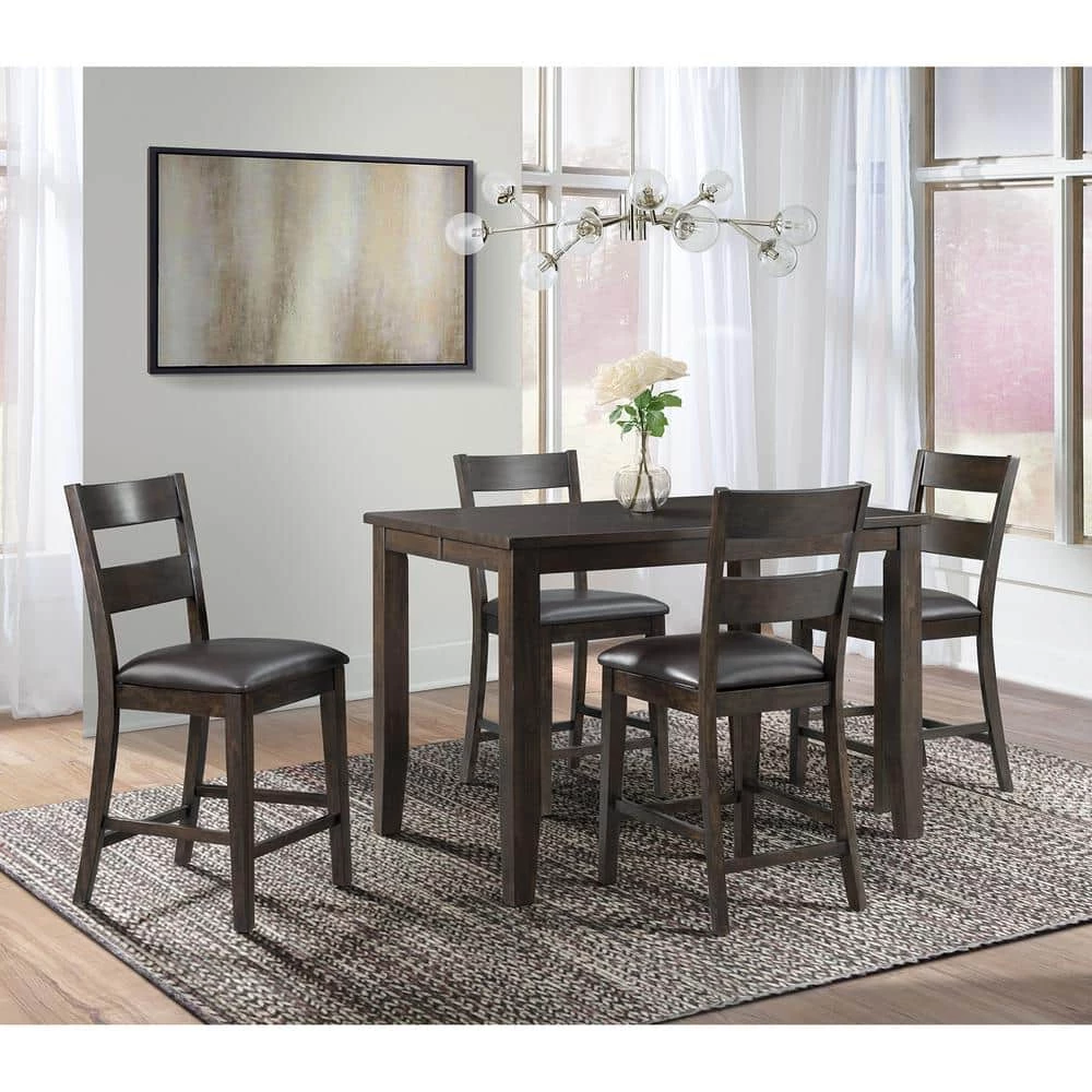 Discount ✨ Alpha 24 in. High Back Counter Dining Side Chair in Brown (Set of 2) by Picket House Furnishings 🧨 - Image 9