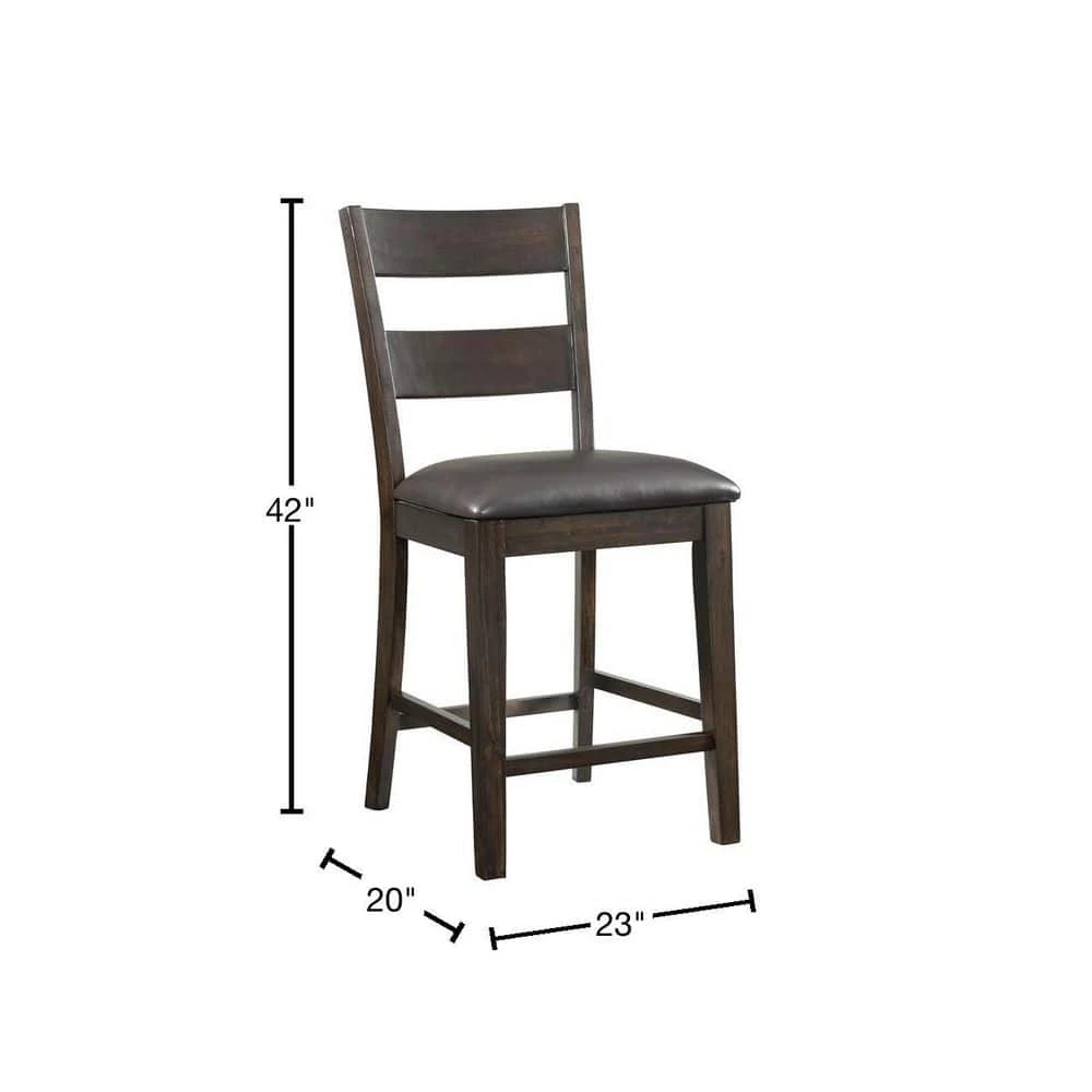 Discount ✨ Alpha 24 in. High Back Counter Dining Side Chair in Brown (Set of 2) by Picket House Furnishings 🧨 - Image 3