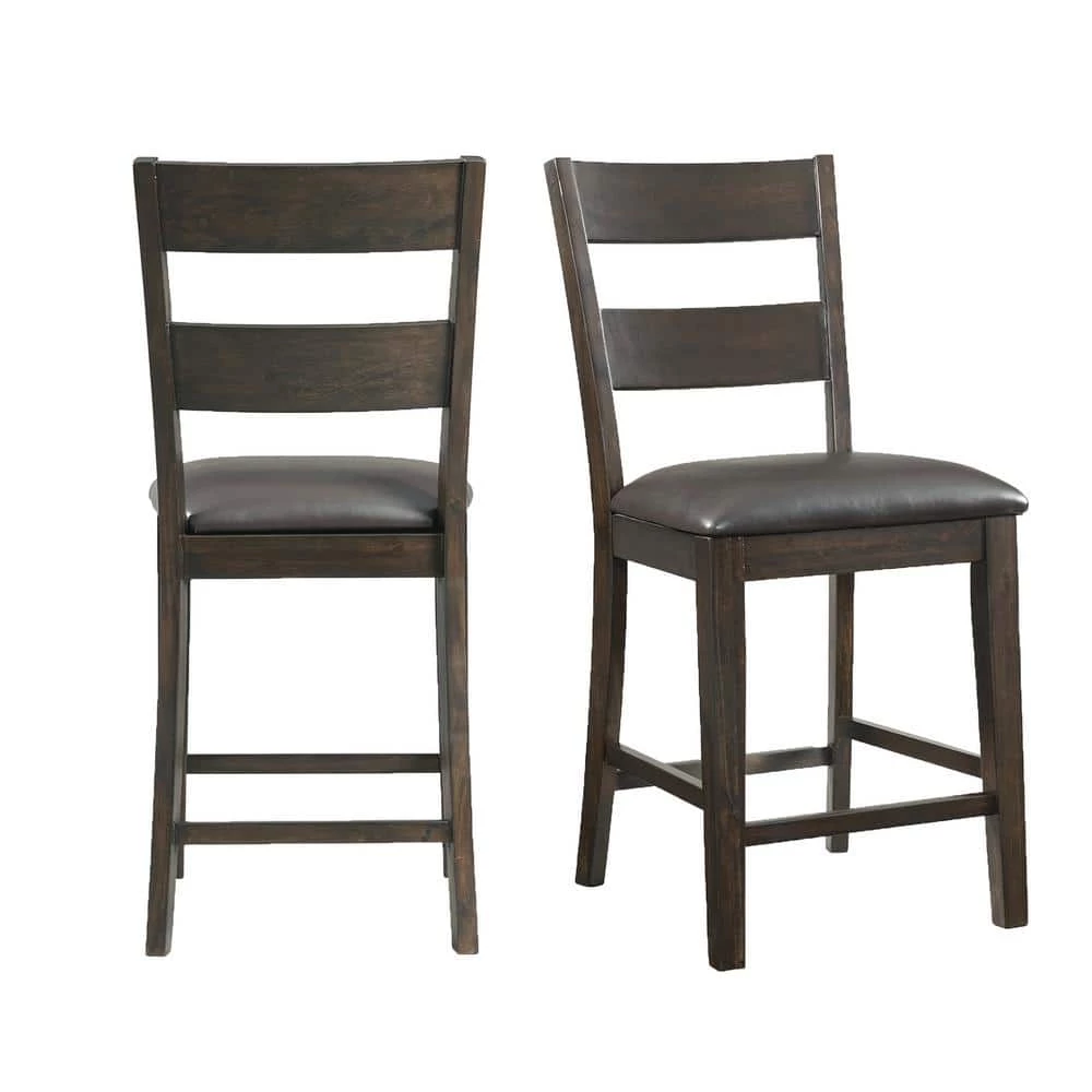 Discount ✨ Alpha 24 in. High Back Counter Dining Side Chair in Brown (Set of 2) by Picket House Furnishings 🧨