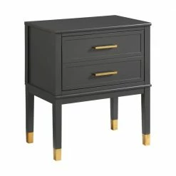 Best Sale 😉 Brody 28 in. H x 24 in. W x 16 in. D Side Table in Dark Charcoal by Picket House Furnishings 💯