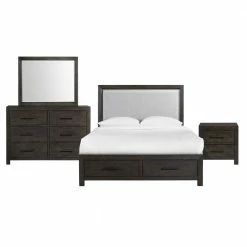 Coupon 🎉 Holland 4-Piece Dark Walnut Queen Storage Bedroom Set by Picket House Furnishings 🛒