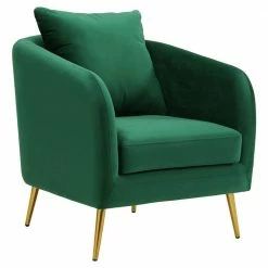 Buy ✔️ Zuri Accent Arm Chair with Gold Legs in Emerald by Picket House Furnishings ✔️
