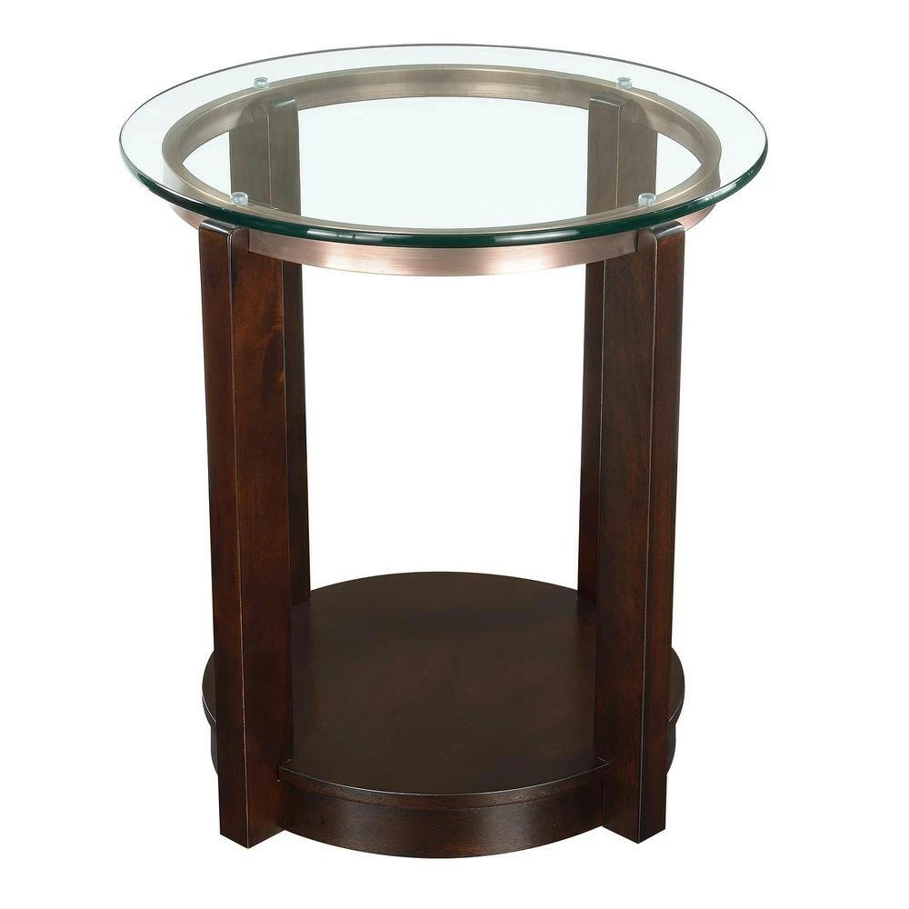 Cheap ⭐ Benton 2-Piece 35 in. Espresso/Clear Medium Round Glass Coffee Table Set with Casters by Picket House Furnishings 🎁 - Image 6