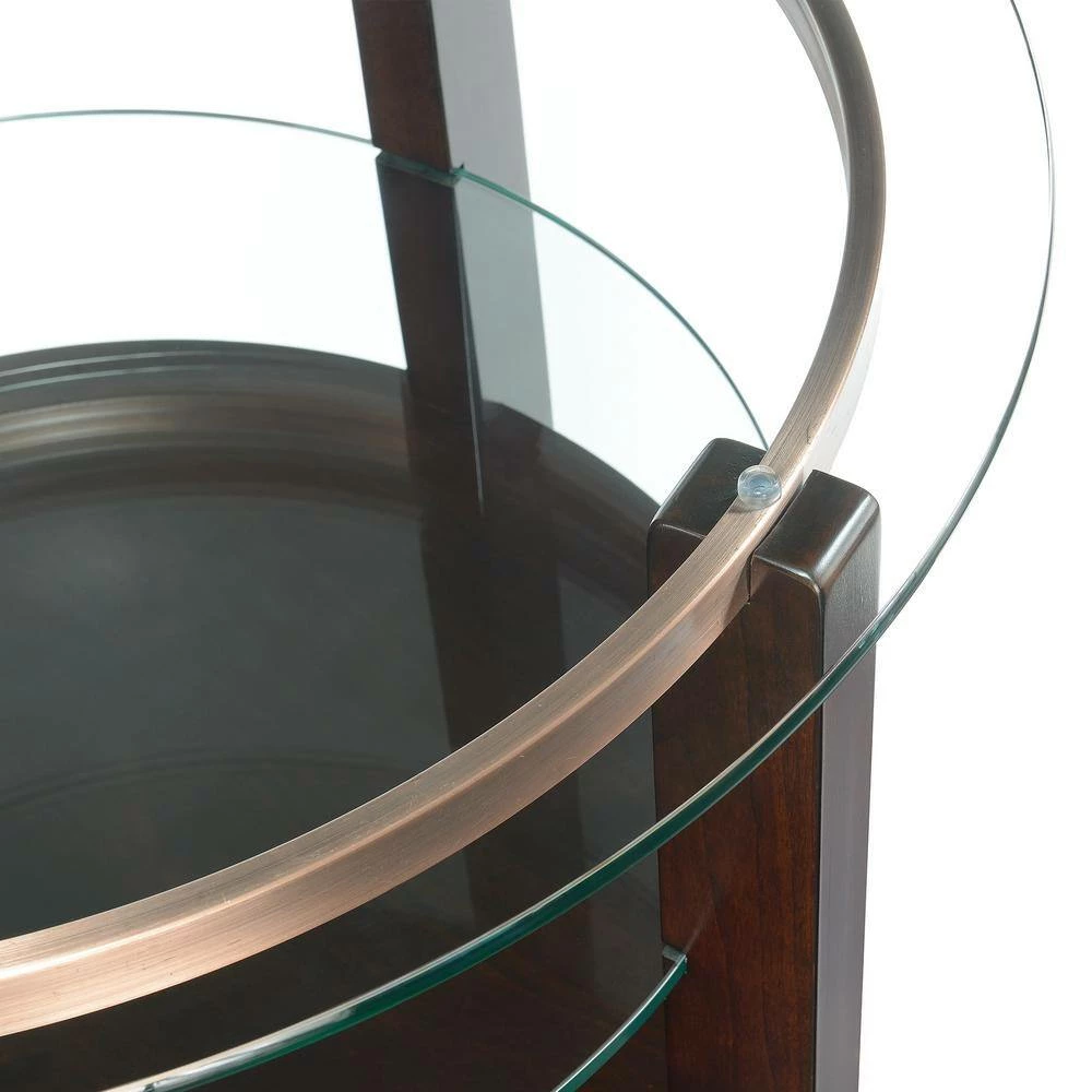 Cheap ⭐ Benton 2-Piece 35 in. Espresso/Clear Medium Round Glass Coffee Table Set with Casters by Picket House Furnishings 🎁 - Image 7