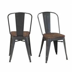 Budget ✔️ Davis Metal Gray/Brown Bar Stool (Set of 2) by Picket House Furnishings 🔥