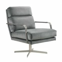 Best Sale 🛒 Garrett Gray Mid-Century Swivel Accent Chair by Picket House Furnishings ⌛
