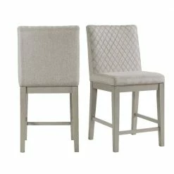 Discount 🥰 Calderon 24 in. High Back Wood Counter Height Side Chair Set in Gray (Set of 2) by Picket House Furnishings ⭐