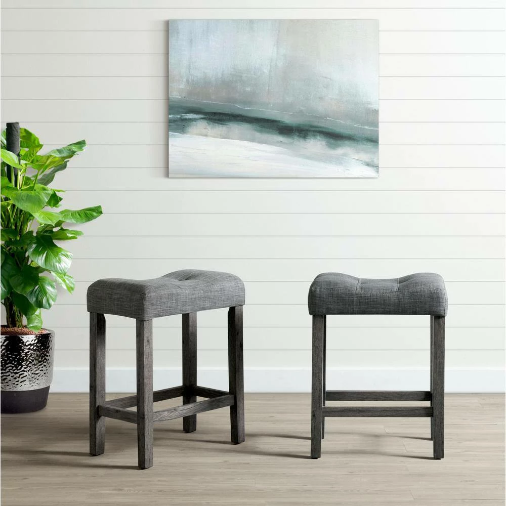 Deals ✨ Turner 24 in. Charcoal Backless Wood Counter Stool (Set of 2) by Picket House Furnishings 😍 - Image 9