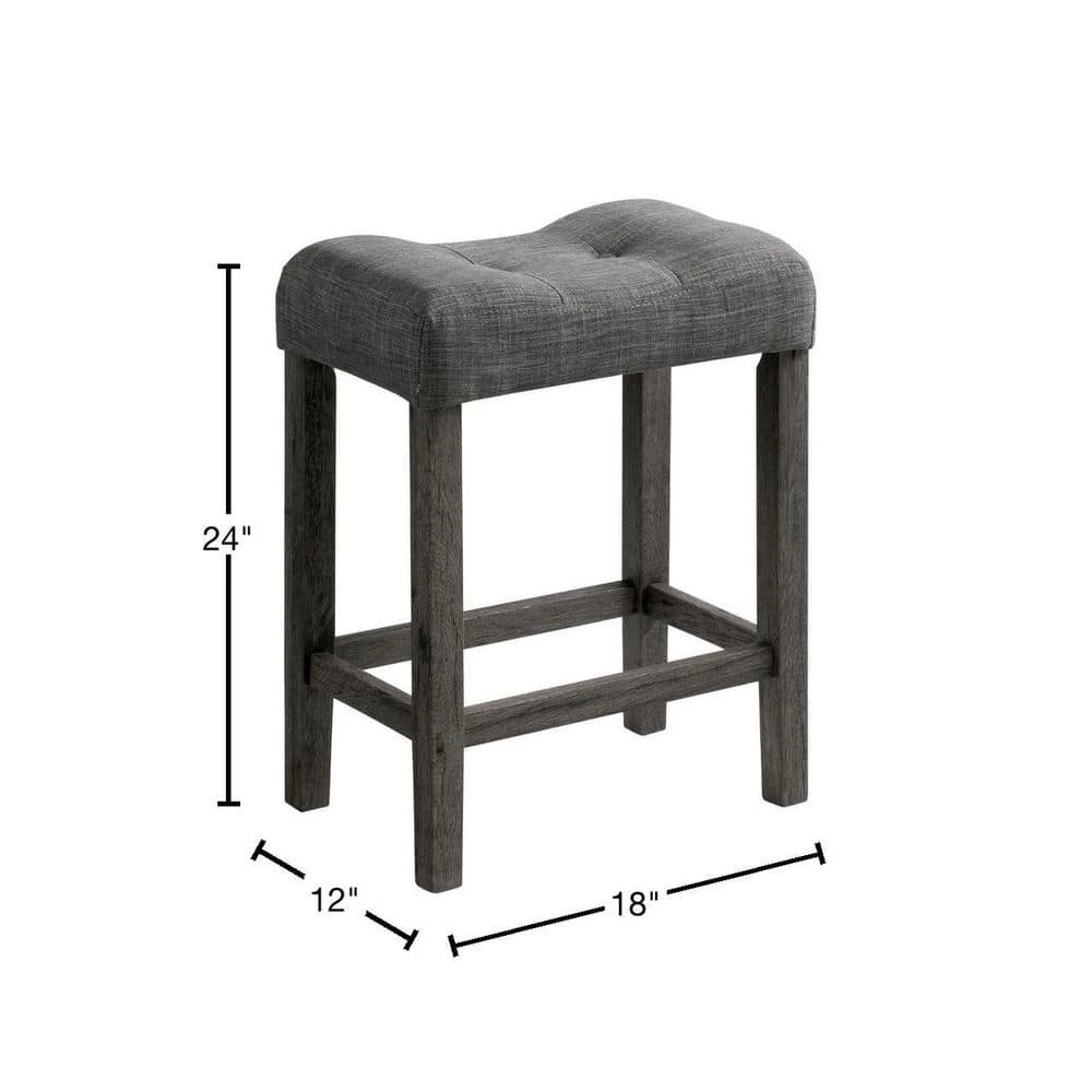 Deals ✨ Turner 24 in. Charcoal Backless Wood Counter Stool (Set of 2) by Picket House Furnishings 😍 - Image 3