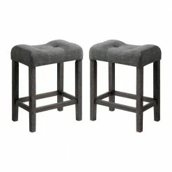 Deals ✨ Turner 24 in. Charcoal Backless Wood Counter Stool (Set of 2) by Picket House Furnishings 😍