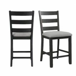 Cheapest 🌟 Kona 25 in. Black High Back Wood Counter Height Side Chair Set (Set of 2) by Picket House Furnishings 🎉