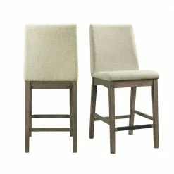 Discount ๐ Simms 19 in. Grey High Back Wood Counter Side Chair (Set of 2) by Picket House Furnishings ๐