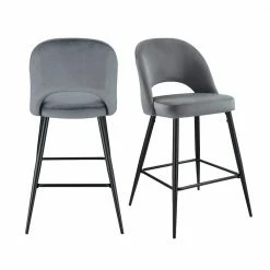 Best deal 🤩 Loran 28.5 in. Gunmetal High Back Metal Bar Stool (Set of 2) by Picket House Furnishings 😍
