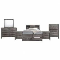 Outlet 🛒 Madison 6-Piece Gray King Storage Bedroom Set by Picket House Furnishings 🎁