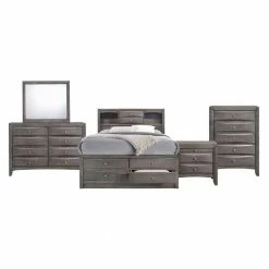 Flash Sale ✨ Madison 5-Piece Gray Queen Storage Bedroom Set by Picket House Furnishings 🤩