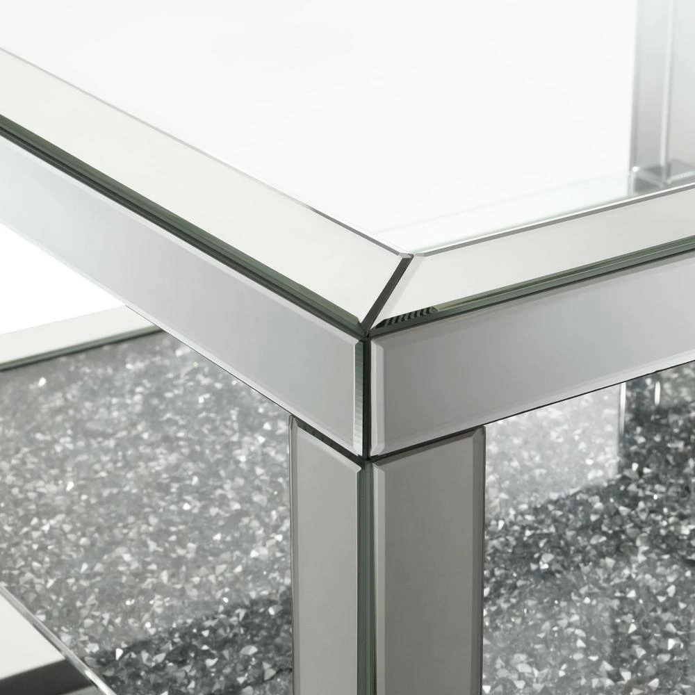 Cheapest 🎁 Strato 36 in. Grey Chrome Rectangle Wood Coffee Table by Picket House Furnishings ❤️ - Image 4