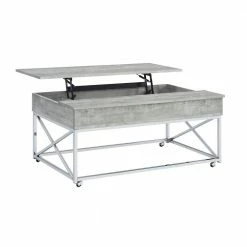 Best deal ๐ Eliott 47 in. Grey Rectangle Occasional Lift Top Wood Coffee Table with Castors by Picket House Furnishings ๐